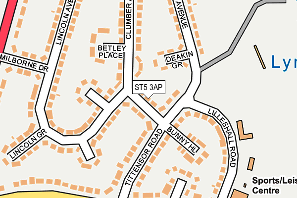 ST5 3AP map - OS OpenMap – Local (Ordnance Survey)