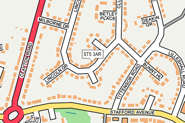 ST5 3AR map - OS OpenMap – Local (Ordnance Survey)