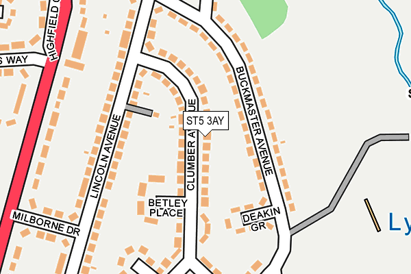 ST5 3AY map - OS OpenMap – Local (Ordnance Survey)