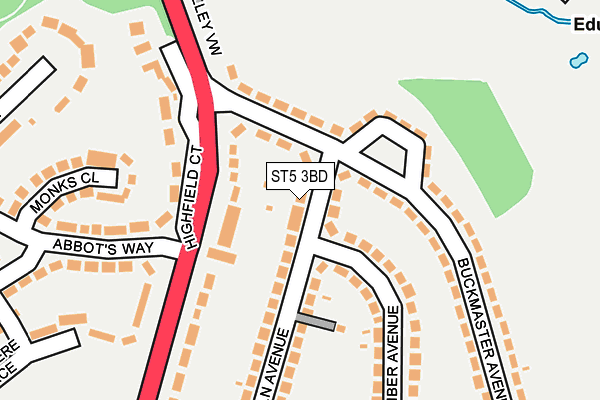 ST5 3BD map - OS OpenMap – Local (Ordnance Survey)
