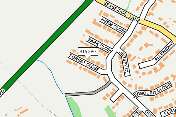 ST5 3BG map - OS OpenMap – Local (Ordnance Survey)
