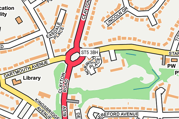 ST5 3BH map - OS OpenMap – Local (Ordnance Survey)