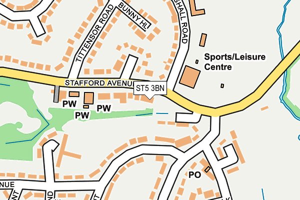 ST5 3BN map - OS OpenMap – Local (Ordnance Survey)