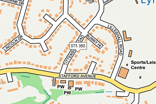 ST5 3BS map - OS OpenMap – Local (Ordnance Survey)