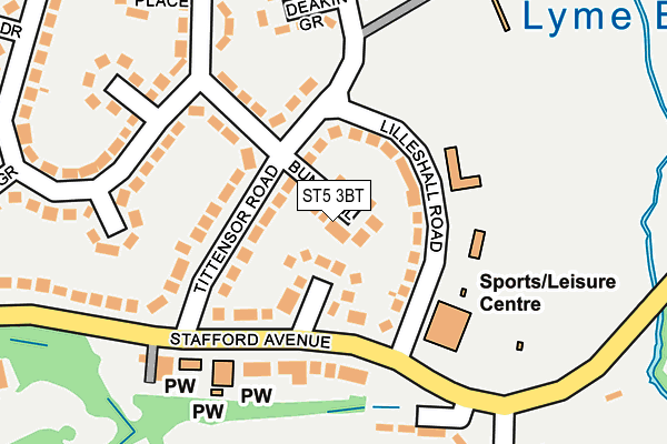 ST5 3BT map - OS OpenMap – Local (Ordnance Survey)