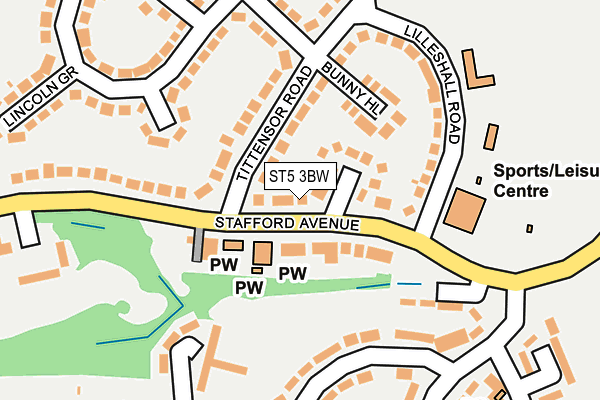 ST5 3BW map - OS OpenMap – Local (Ordnance Survey)