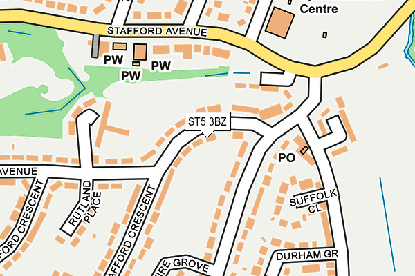 ST5 3BZ map - OS OpenMap – Local (Ordnance Survey)