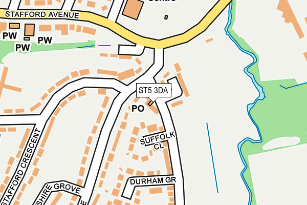 ST5 3DA map - OS OpenMap – Local (Ordnance Survey)