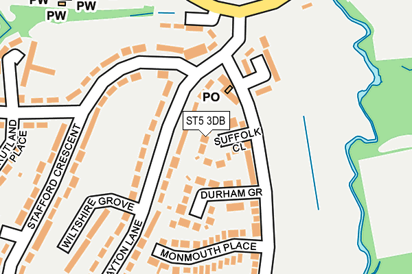 ST5 3DB map - OS OpenMap – Local (Ordnance Survey)