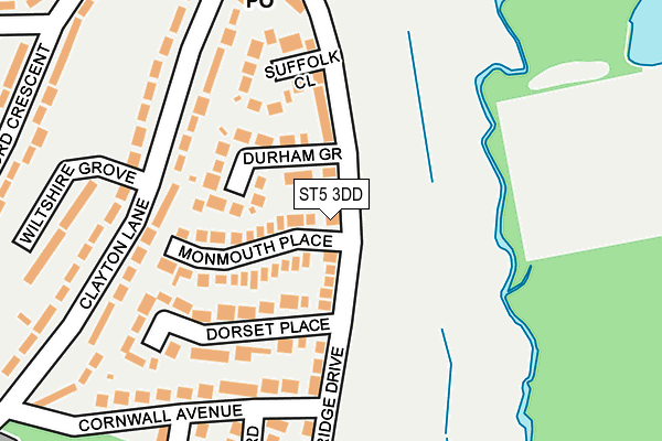 ST5 3DD map - OS OpenMap – Local (Ordnance Survey)