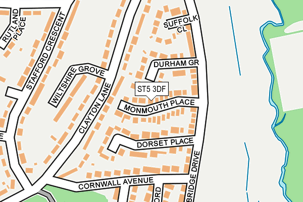 ST5 3DF map - OS OpenMap – Local (Ordnance Survey)