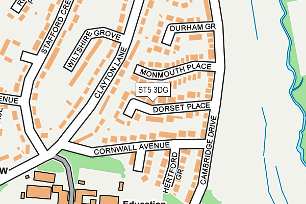 ST5 3DG map - OS OpenMap – Local (Ordnance Survey)