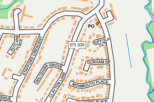 ST5 3DR map - OS OpenMap – Local (Ordnance Survey)