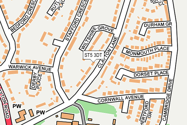 ST5 3DT map - OS OpenMap – Local (Ordnance Survey)