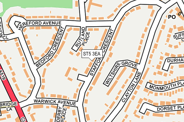 ST5 3EA map - OS OpenMap – Local (Ordnance Survey)