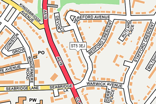ST5 3EJ map - OS OpenMap – Local (Ordnance Survey)