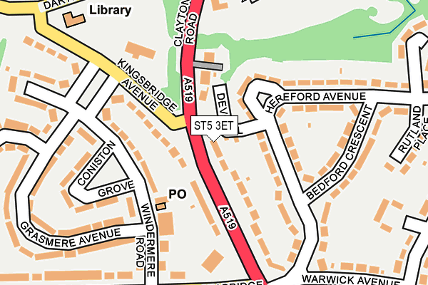 ST5 3ET map - OS OpenMap – Local (Ordnance Survey)