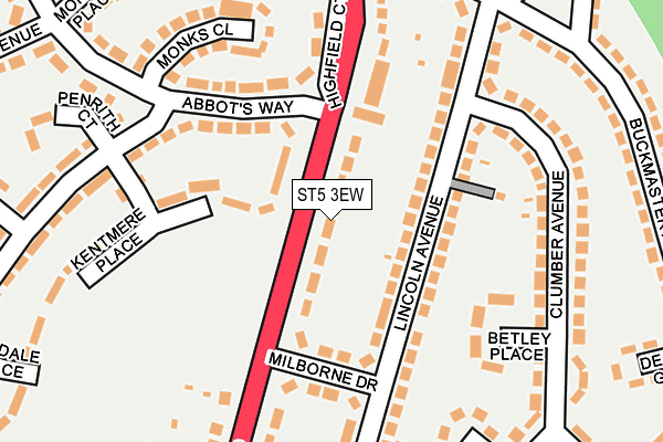 ST5 3EW map - OS OpenMap – Local (Ordnance Survey)