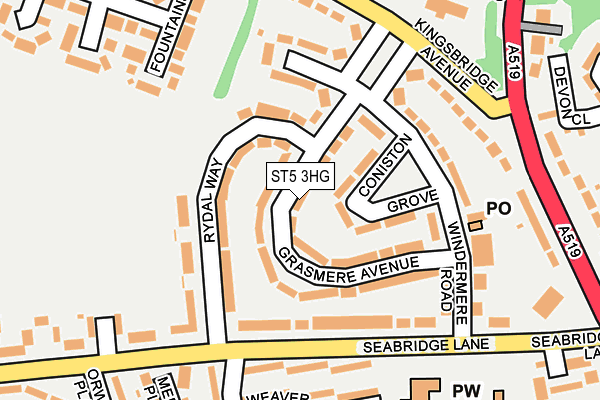 ST5 3HG map - OS OpenMap – Local (Ordnance Survey)