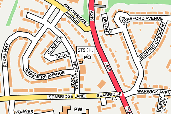 ST5 3HJ map - OS OpenMap – Local (Ordnance Survey)