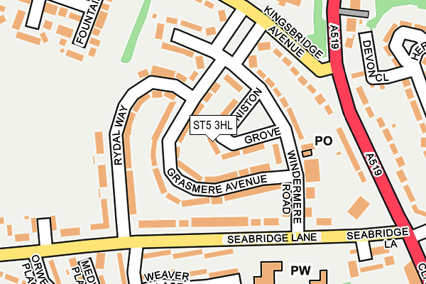 ST5 3HL map - OS OpenMap – Local (Ordnance Survey)