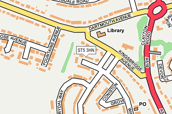 ST5 3HN map - OS OpenMap – Local (Ordnance Survey)