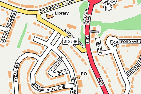 ST5 3HP map - OS OpenMap – Local (Ordnance Survey)