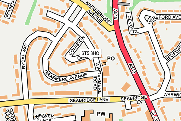 ST5 3HQ map - OS OpenMap – Local (Ordnance Survey)