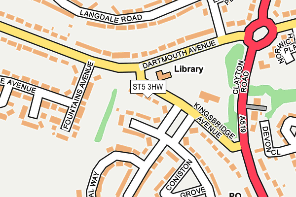ST5 3HW map - OS OpenMap – Local (Ordnance Survey)