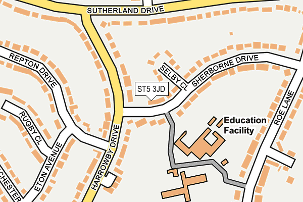 ST5 3JD map - OS OpenMap – Local (Ordnance Survey)
