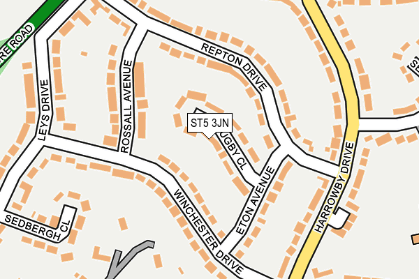 ST5 3JN map - OS OpenMap – Local (Ordnance Survey)