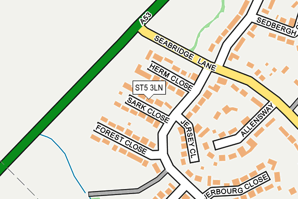 ST5 3LN map - OS OpenMap – Local (Ordnance Survey)
