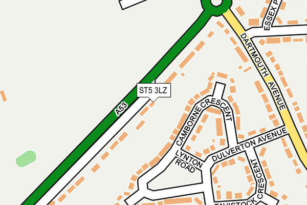ST5 3LZ map - OS OpenMap – Local (Ordnance Survey)