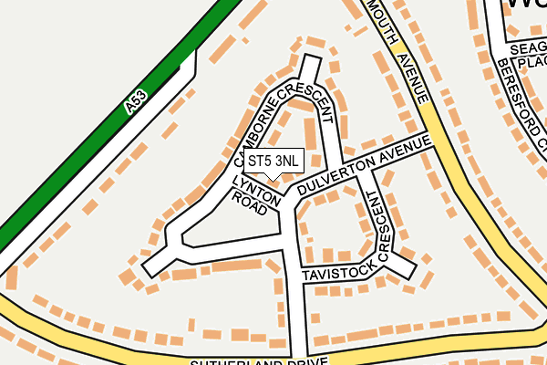 ST5 3NL map - OS OpenMap – Local (Ordnance Survey)