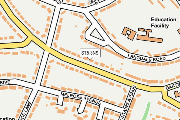 ST5 3NS map - OS OpenMap – Local (Ordnance Survey)