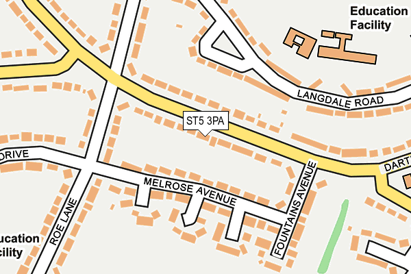 ST5 3PA map - OS OpenMap – Local (Ordnance Survey)