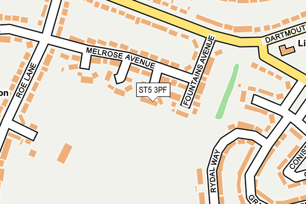 ST5 3PF map - OS OpenMap – Local (Ordnance Survey)