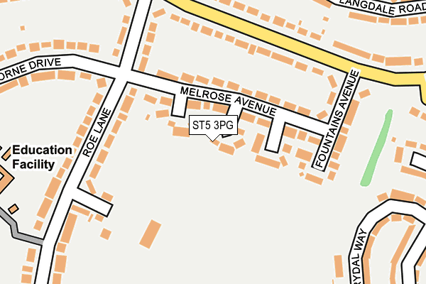 ST5 3PG map - OS OpenMap – Local (Ordnance Survey)