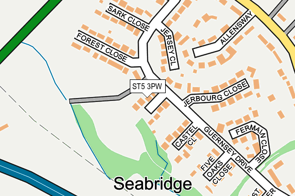 ST5 3PW map - OS OpenMap – Local (Ordnance Survey)