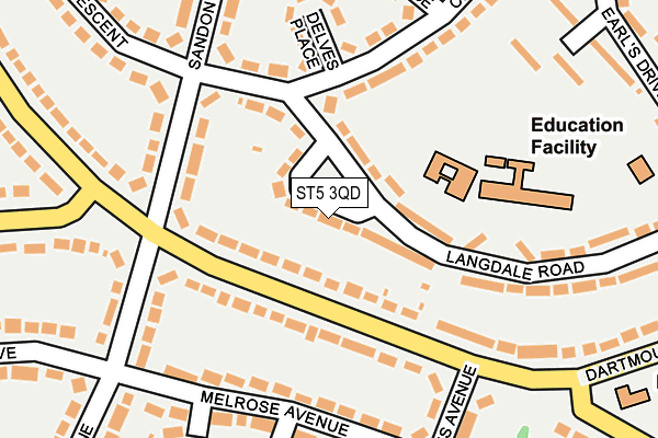 ST5 3QD map - OS OpenMap – Local (Ordnance Survey)