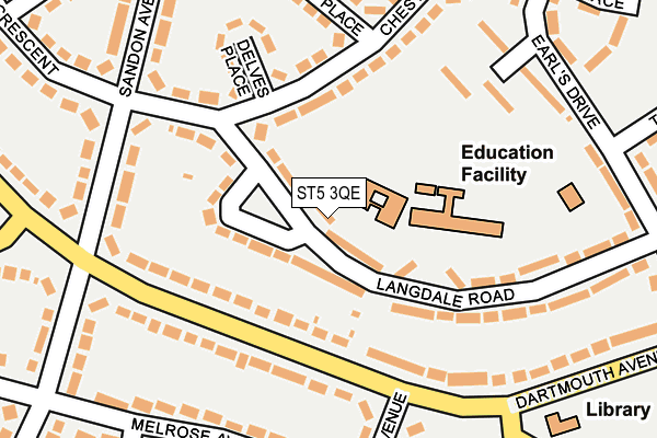 ST5 3QE map - OS OpenMap – Local (Ordnance Survey)