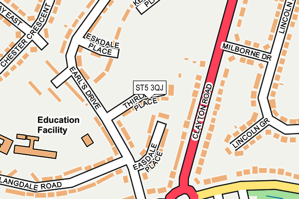 ST5 3QJ map - OS OpenMap – Local (Ordnance Survey)