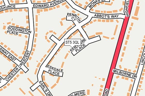 ST5 3QL map - OS OpenMap – Local (Ordnance Survey)