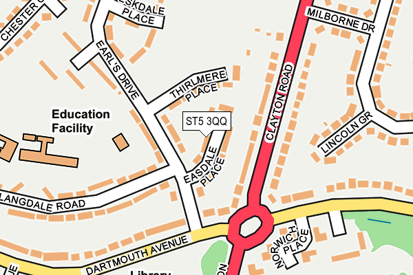 ST5 3QQ map - OS OpenMap – Local (Ordnance Survey)