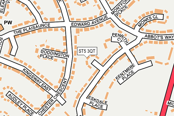 ST5 3QT map - OS OpenMap – Local (Ordnance Survey)