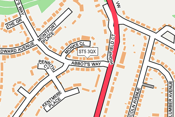 ST5 3QX map - OS OpenMap – Local (Ordnance Survey)