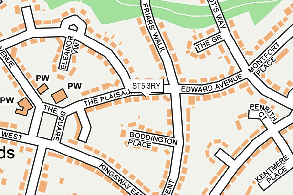 ST5 3RY map - OS OpenMap – Local (Ordnance Survey)