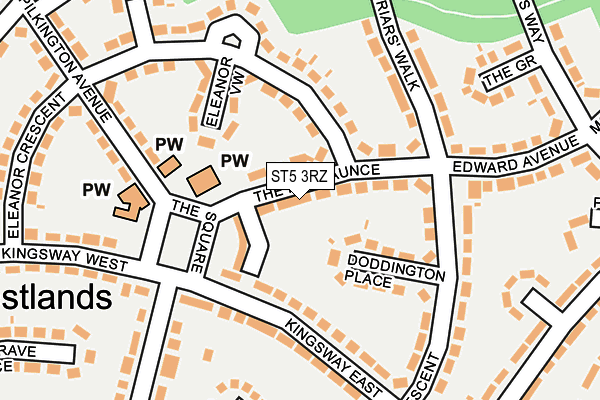 ST5 3RZ map - OS OpenMap – Local (Ordnance Survey)