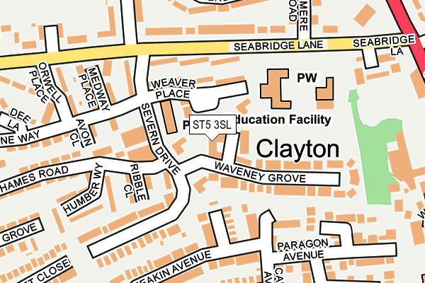 ST5 3SL map - OS OpenMap – Local (Ordnance Survey)