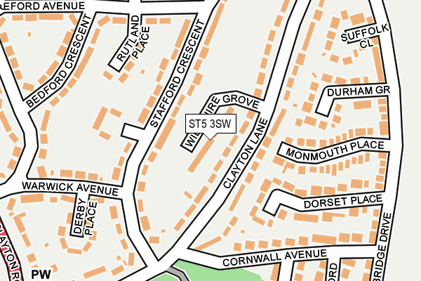 ST5 3SW map - OS OpenMap – Local (Ordnance Survey)